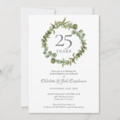 Invitation Couronne de feuillage pour les 25 ans de noces d'a (Devant)