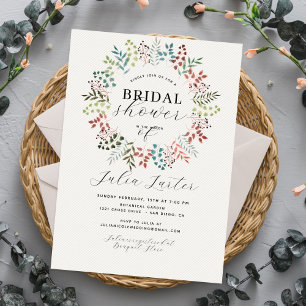 Invitation Couronne de feuilles de eucalyptus botanique pour