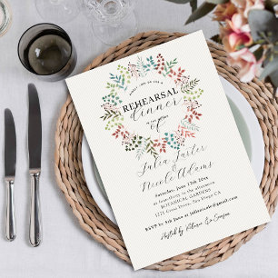 Invitation Couronne de feuilles d'eucalyptus botanique pour d