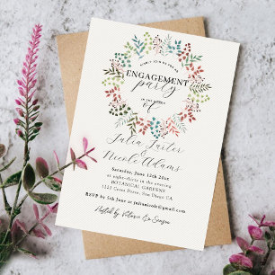 Invitation Couronne de feuilles d'eucalyptus botanique pour f
