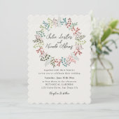Invitation Couronne de feuilles d'eucalyptus botanique pour m (Debout devant)