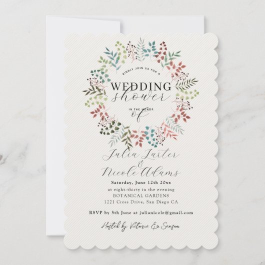 Invitation Couronne de feuilles d'eucalyptus botanique pour m (Devant)