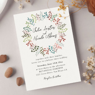 Invitation Couronne de feuilles d'eucalyptus botanique pour p