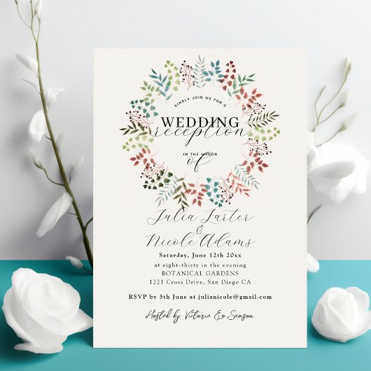 Invitation Couronne de feuilles d'eucalyptus botanique pour r