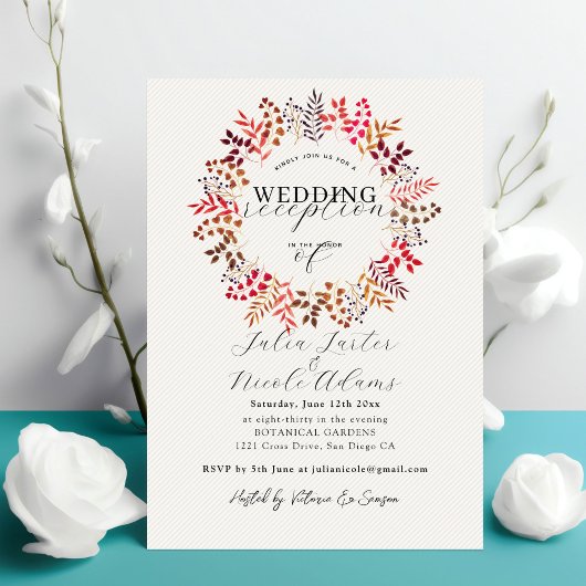 Invitation Couronne de feuilles d'eucalyptus botanique pour r