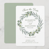 Invitation Couronne de feuilles d'olive. Économisez la date d (Devant / Derrière)