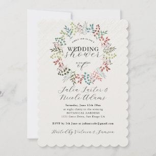 Invitation Couronne de feuilles vertes d'eucalyptus botanique