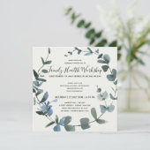 INVITATION COURONNE DE FEUILLES VERTES EUCALYPTUS ATELIER ÉVÉ (Debout devant)