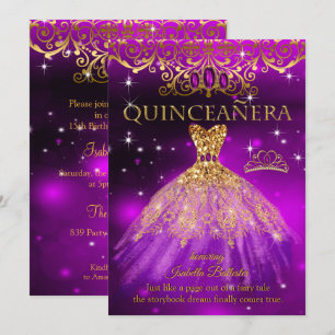 Invitation Couronne de fiançailles pour Quinceanera Anniversa