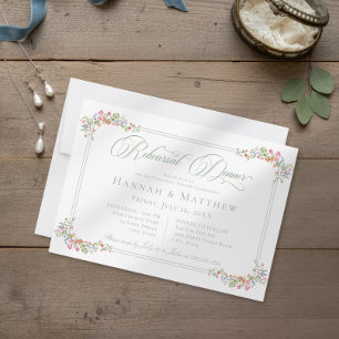 Invitation Couronne de Fleur Sauvage Élégante de Sauge pour R