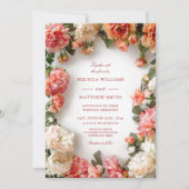 Invitation Couronne de fleurs 3D texturée pour mariage (Devant)