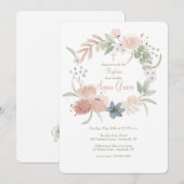 Invitation Couronne de fleurs à l'aquarelle (Devant / Derrière)