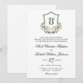Invitation Couronne de fleurs blanches pour mariage (Devant / Derrière)