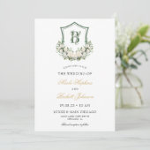 Invitation Couronne de fleurs blanches pour mariage (Debout devant)