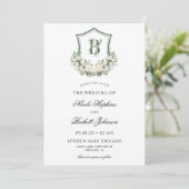 Invitation Couronne de fleurs blanches pour mariage (Debout devant)