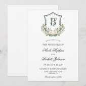 Invitation Couronne de fleurs blanches pour mariage (Devant / Derrière)