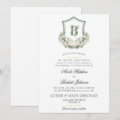 Invitation Couronne de fleurs blanches pour mariage (Devant / Derrière)