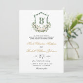 Invitation Couronne de fleurs blanches pour mariage (Debout devant)