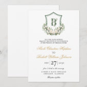 Invitation Couronne de fleurs blanches pour mariage (Devant / Derrière)