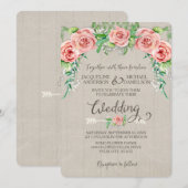 Invitation Couronne de fleurs bohème Baby's Breath clôture en (Devant / Derrière)