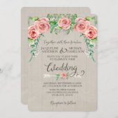 Invitation Couronne de fleurs BOHO Baby's Breath clôture en b (Devant / Derrière)