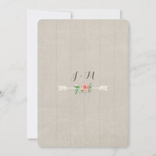 Invitation Couronne de fleurs BOHO Baby's Breath clôture en b (Dos)