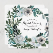 Invitation Couronne de fleurs botaniques florales blanches (Devant / Derrière)