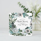 Invitation Couronne de fleurs botaniques florales blanches (Debout devant)