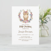 Invitation Couronne de fleurs d'alpaga Baby Shower Chien (Debout devant)