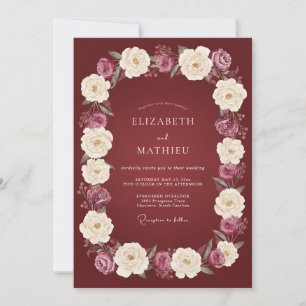 Invitation Couronne de fleurs de mariage en Bourgogne