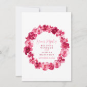 Invitation Couronne de fleurs de mariage pansy rouge RSVP (Devant)