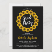 Invitation Couronne de fleurs de tournesol Fête de fin d'étud (Devant)