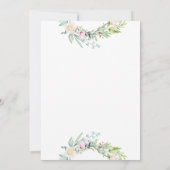Invitation Couronne de fleurs de verdure de roses Mariage (Dos)