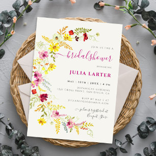 Invitation Couronne de fleurs d'orchidée sauvage violette pou