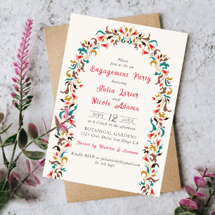 Invitation Couronne de fleurs élégante moderne pour fête de f