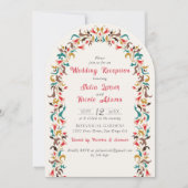 Invitation Couronne de fleurs élégante moderne pour réception (Devant)