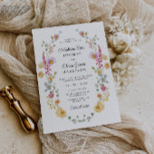 Invitation Couronne de fleurs Pastel Bloom pour mariage