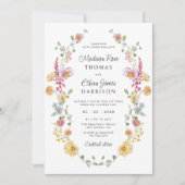 Invitation Couronne de fleurs Pastel Bloom pour mariage (Devant)