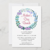 Invitation Couronne de fleurs pour brunch de la fête des mère (Devant)