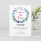Invitation Couronne de fleurs pour brunch de la fête des mère (Debout devant)