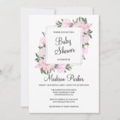 Invitation Couronne de fleurs roses (Devant)