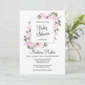 Invitation Couronne de fleurs roses (Debout devant)