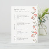 Invitation Couronne de fleurs roses itinéraire de week-end d' (Debout devant)