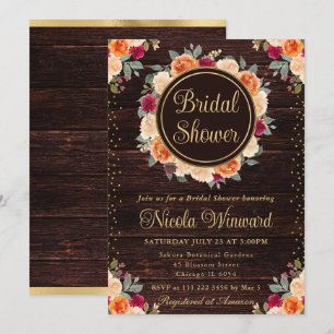 Invitation Couronne de fleurs rouges et orange pour Baby Show