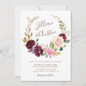 Invitation Couronne de fleurs rustique de mariage d'automne (Devant)