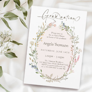 Invitation Couronne de fleurs sauvages à l'aquarelle photo re