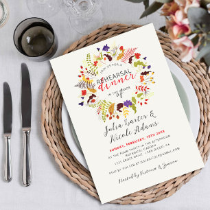 Invitation Couronne de fleurs sauvages en bois exotique pour