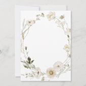 Invitation Couronne de fleurs sauvages ivoire rustique pour f (Dos)