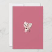 Invitation Couronne de fleurs séchées rose magenta Boho pour  (Dos)