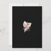 Invitation Couronne de fleurs séchées rose poussiéreuse noire (Dos)